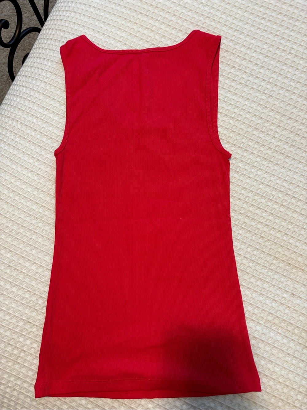 GAP Bright Red Ribbed Scoop Tank Top - Picture 4 of 4